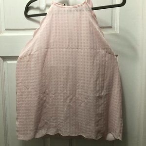 Scallop edged pink gingham-look halter